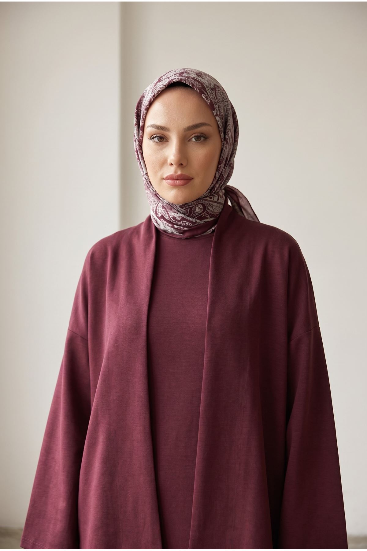 ELB04183-BRD Jileli ikili Pike Takım-Bordo