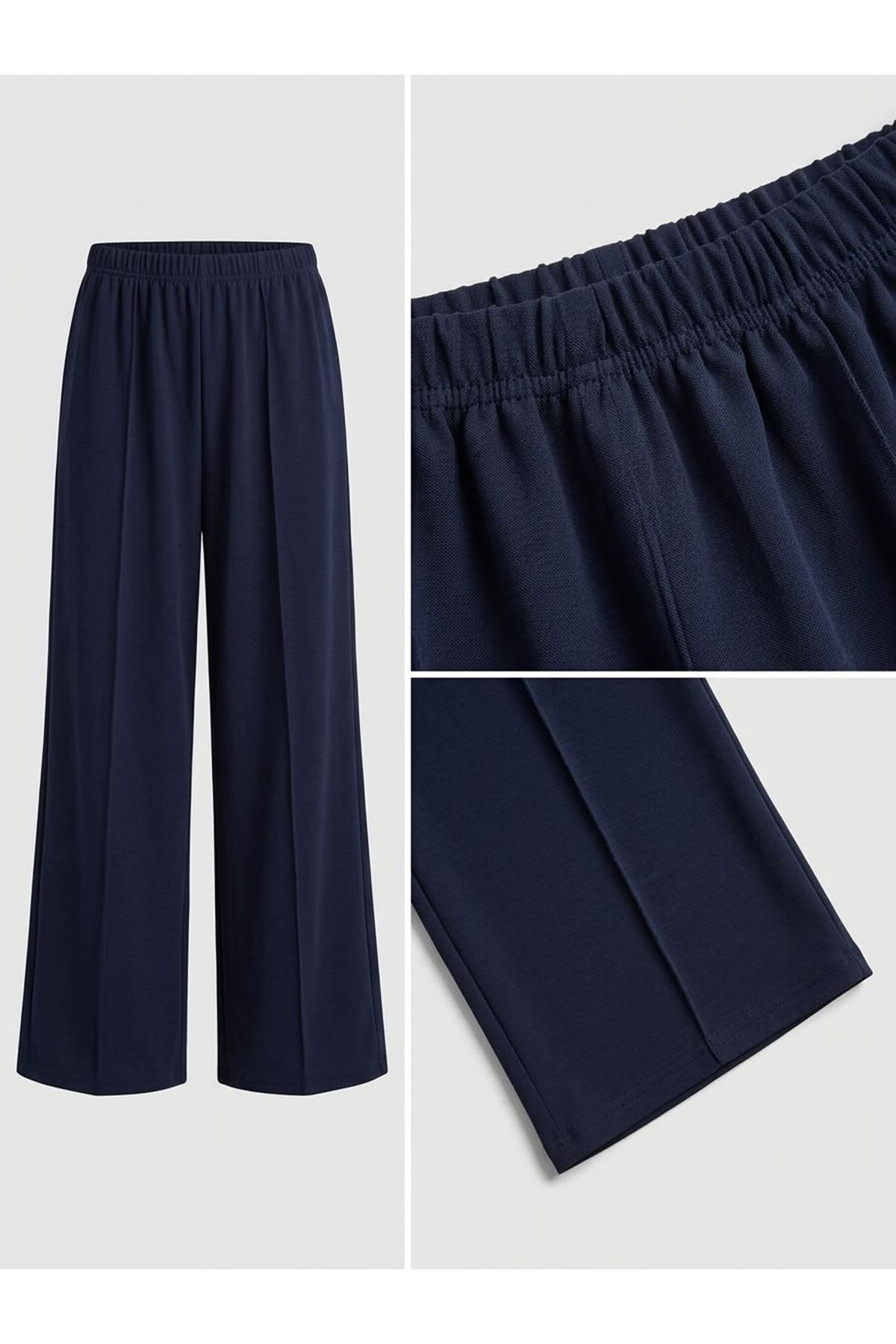 PNT01581-LCV Çımalı Pike Pantolon-Lacivert