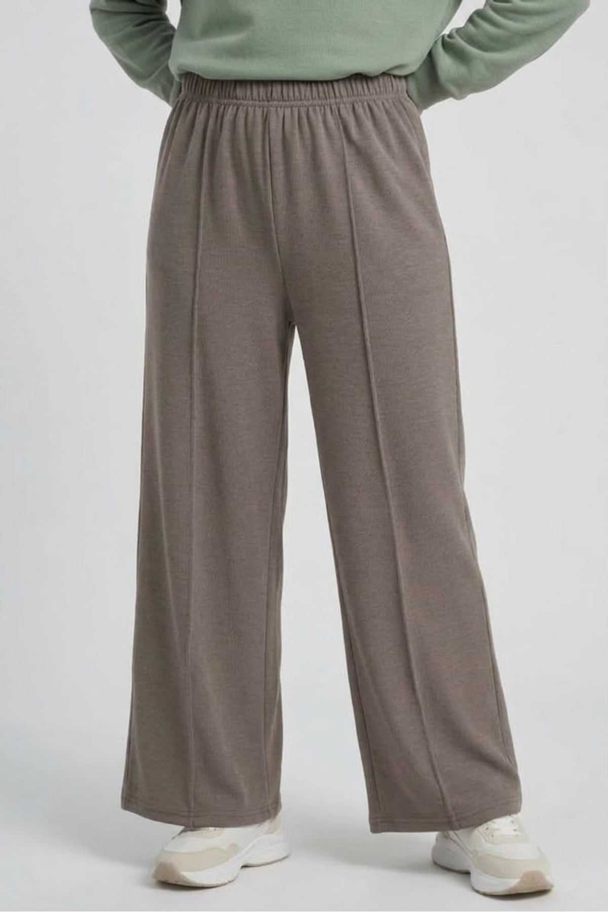 PNT01581-P102 Çımalı Pike Pantolon-Açık Kahve