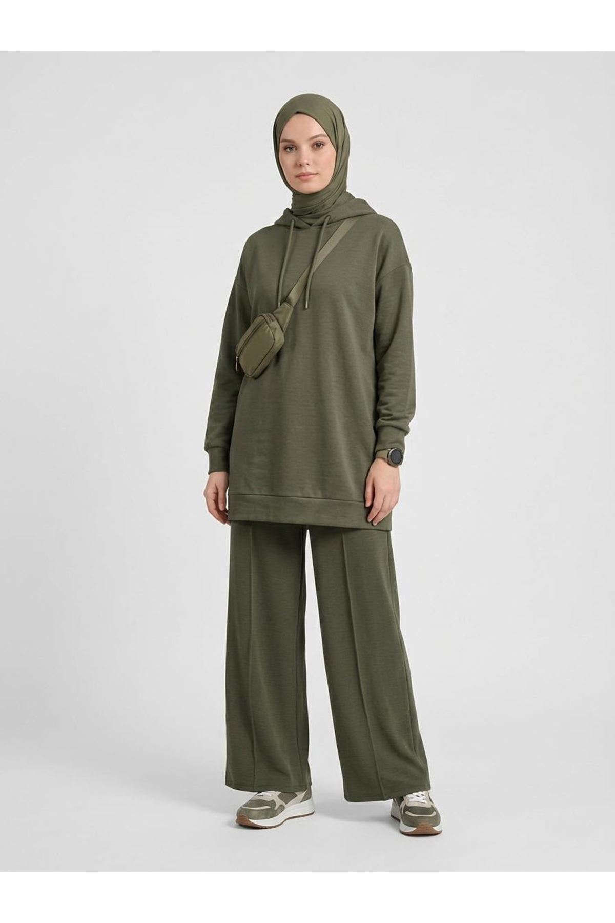 PNT01581-HKİ Çımalı Pike Pantolon-Haki