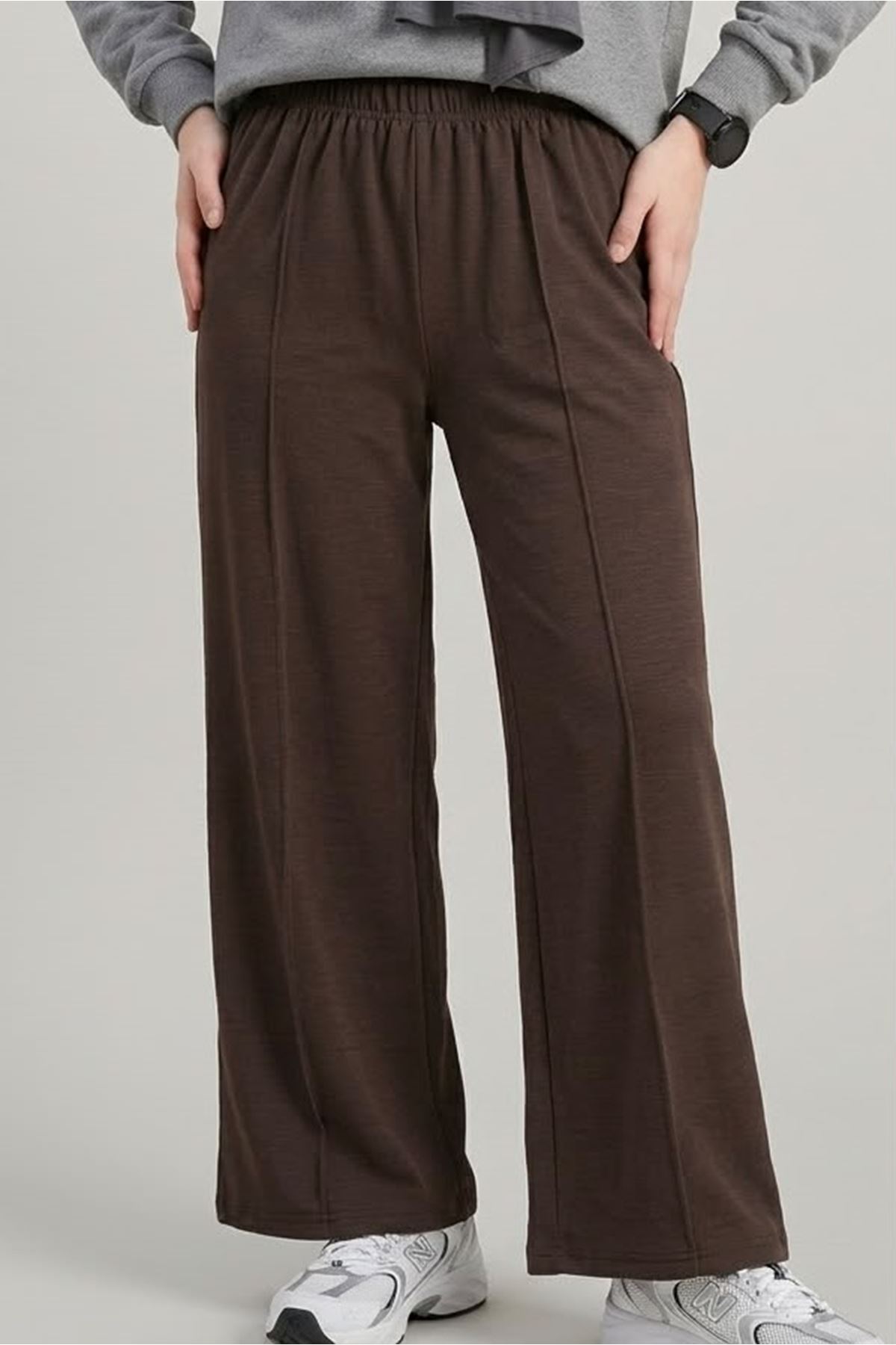 PNT01581-KHV Çımalı Pike Pantolon-Kahve
