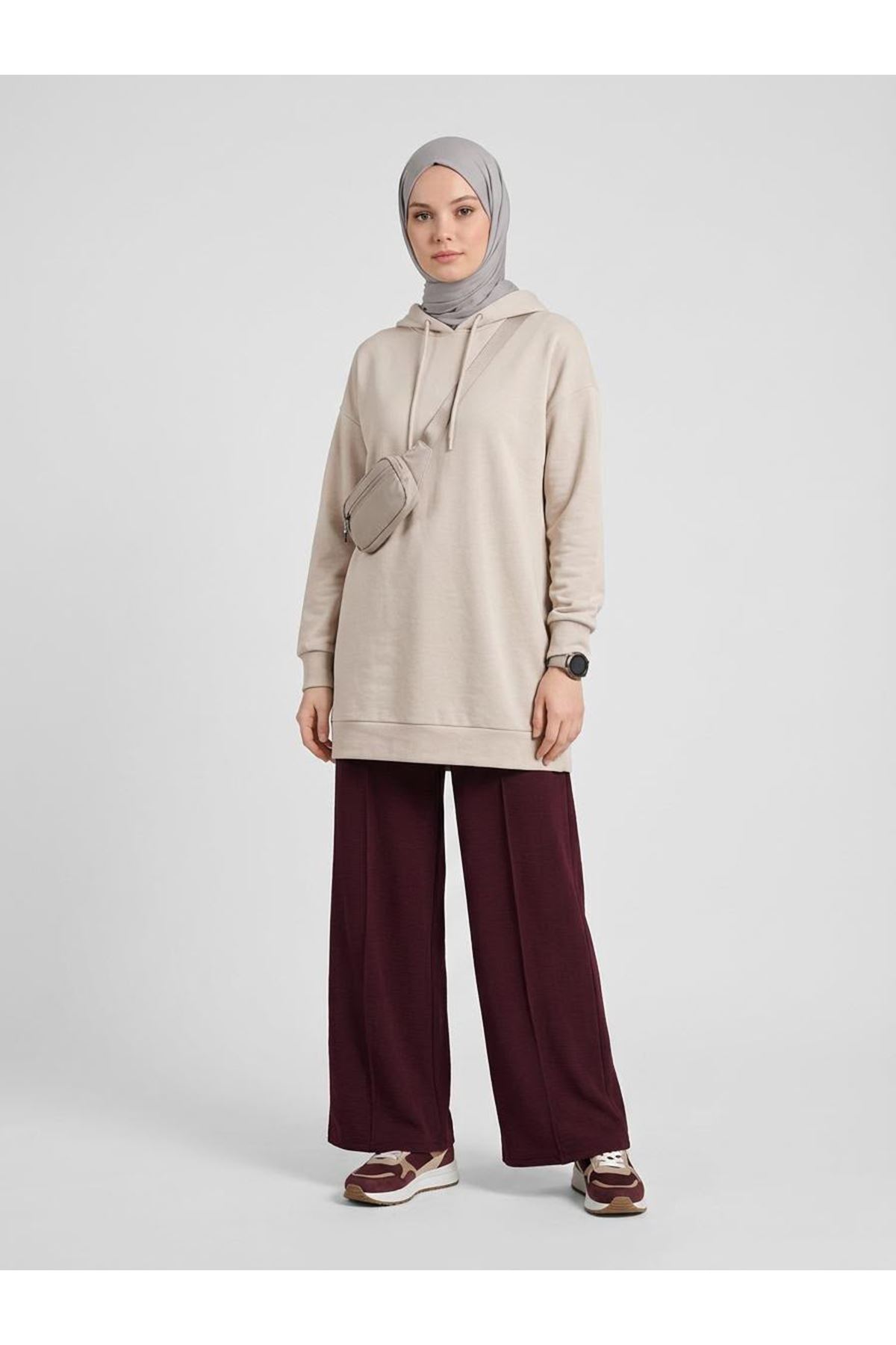PNT01581-BRD Çımalı Pike Pantolon-Bordo