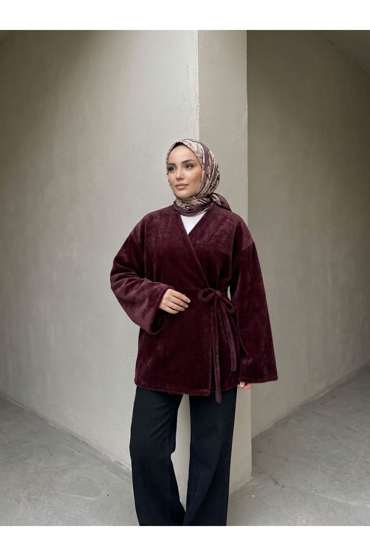 CKT01803-BRD Biye Detay Golden Fox Ceket-Bordo
