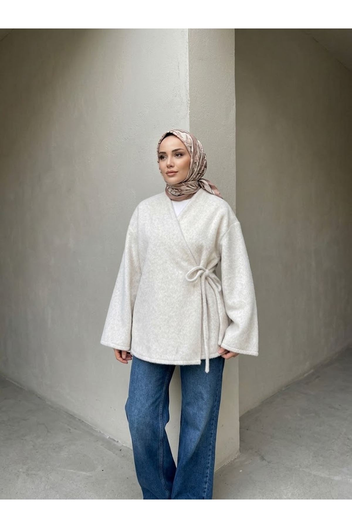 CKT01803-EKR Biye Detay Golden Fox Ceket-Ekru