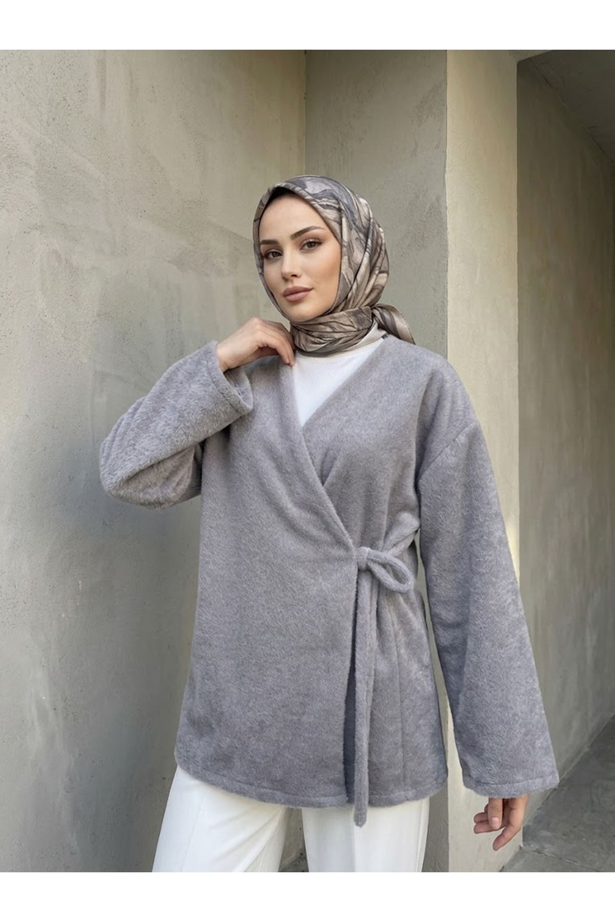 CKT01803-GRN Biye Detay Golden Fox Ceket-Gri