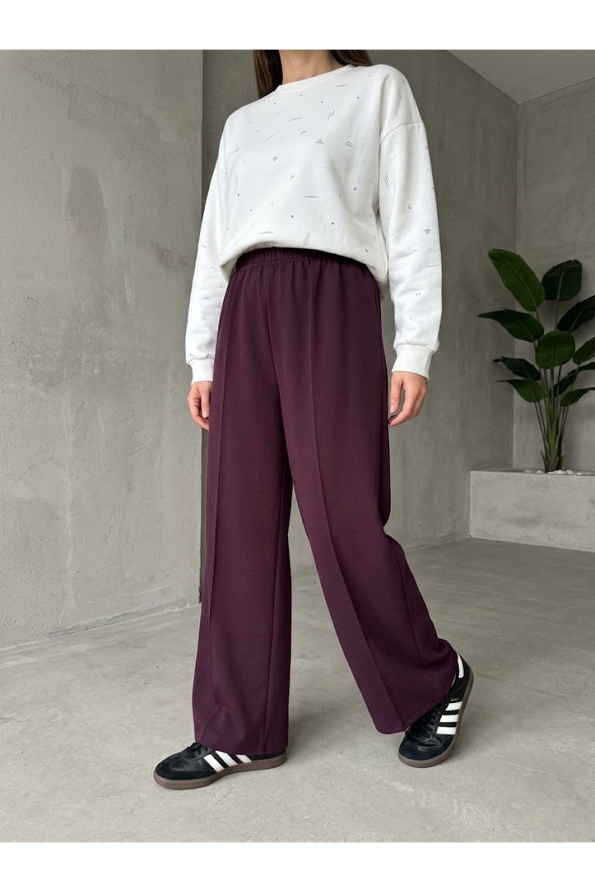 PNT01583-BRD Çımalı Oysh Pantolon-Bordo