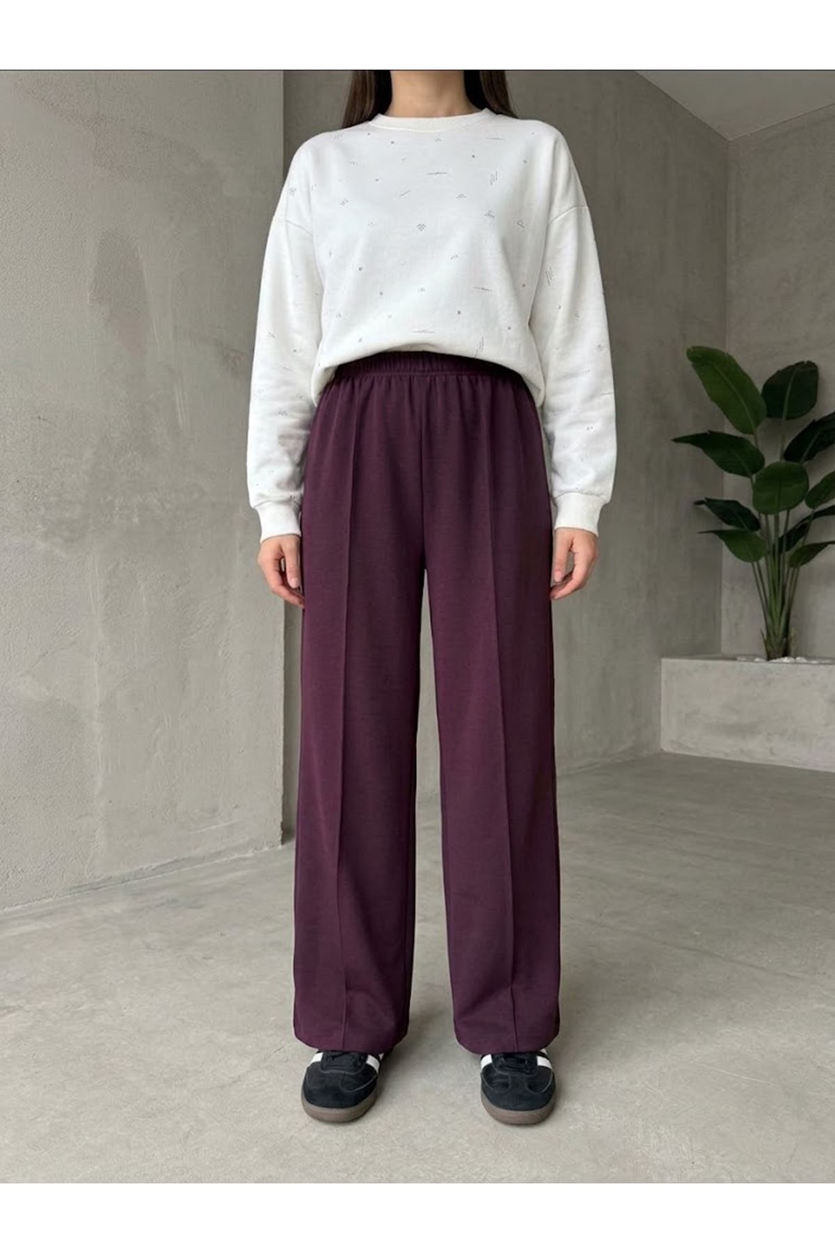 PNT01583-BRD Çımalı Oysh Pantolon-Bordo