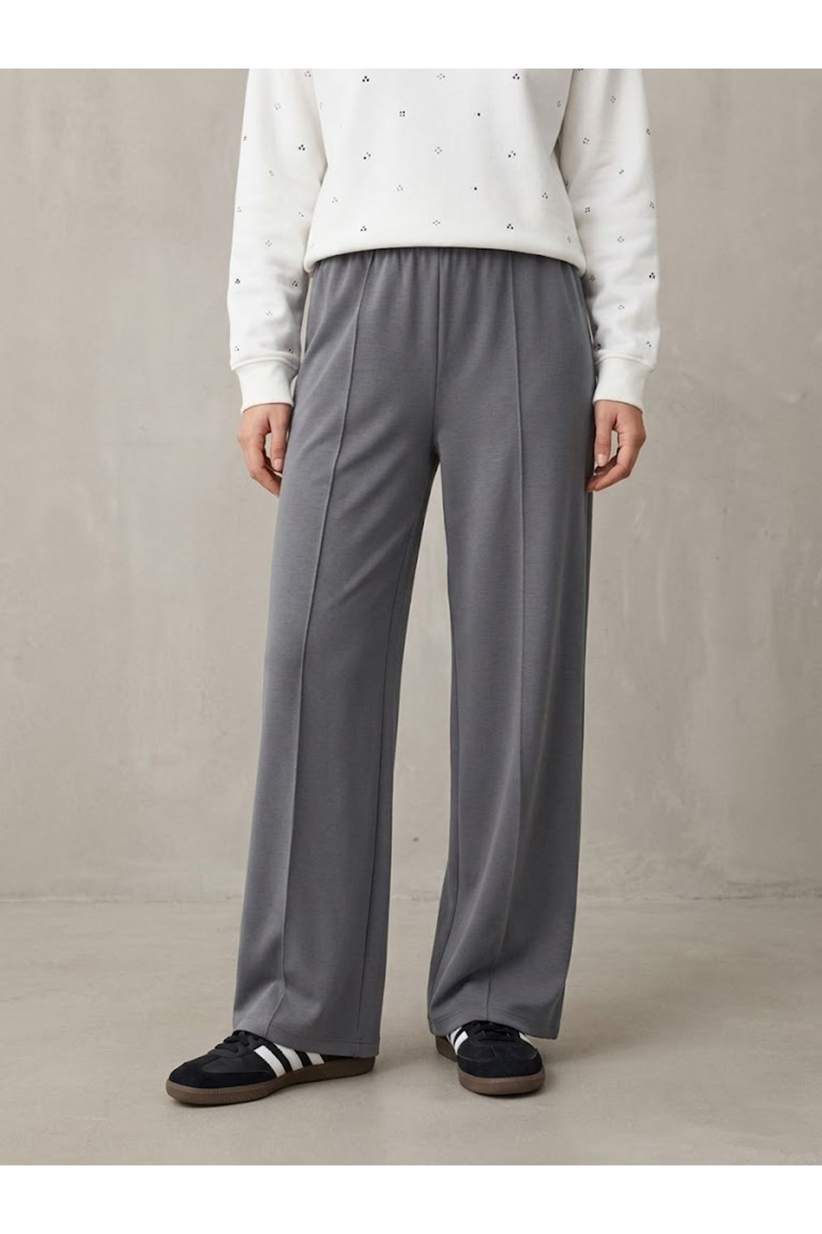 PNT01583-GRN Çımalı Oysh Pantolon-Gri