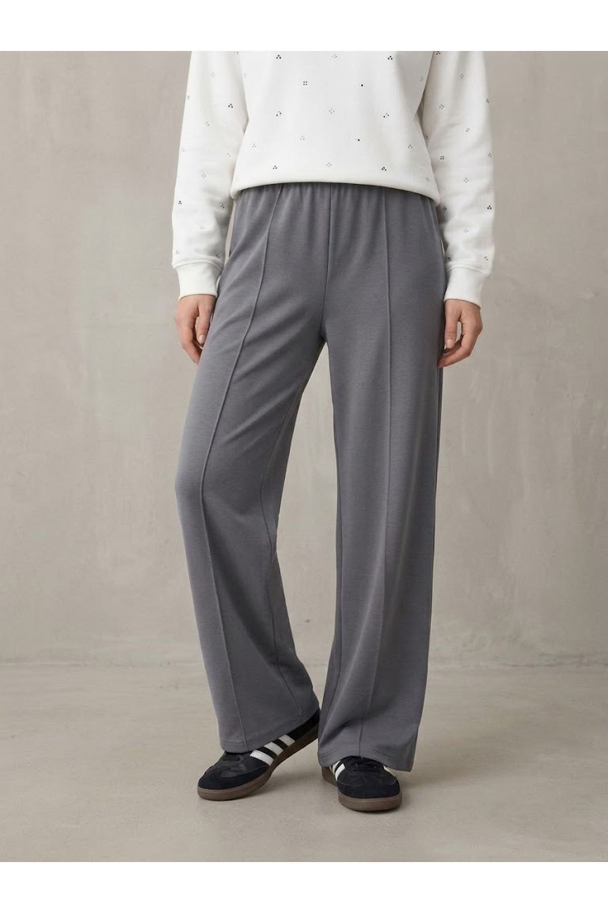 PNT01583-GRN Çımalı Oysh Pantolon-Gri