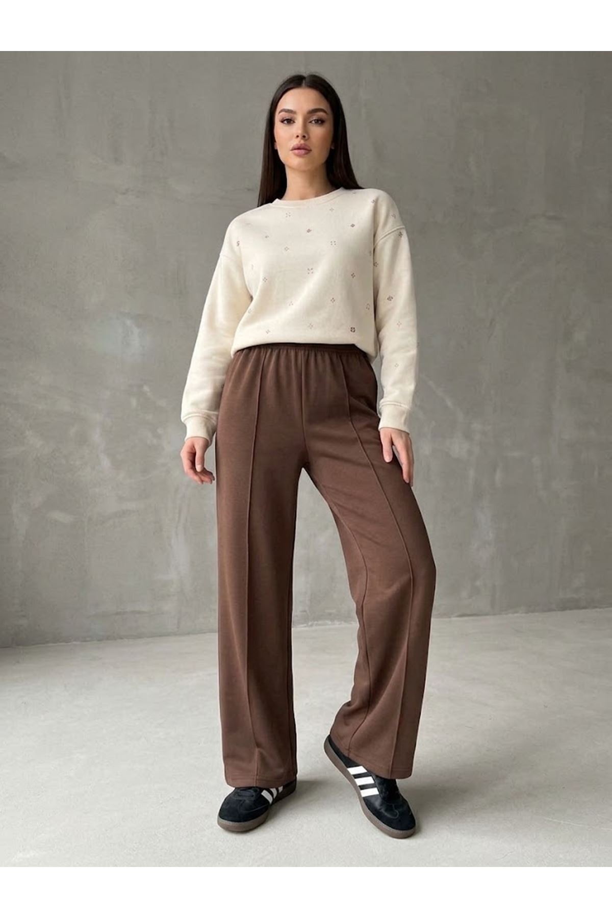 PNT01583-KHV Çımalı Oysh Pantolon-Kahve