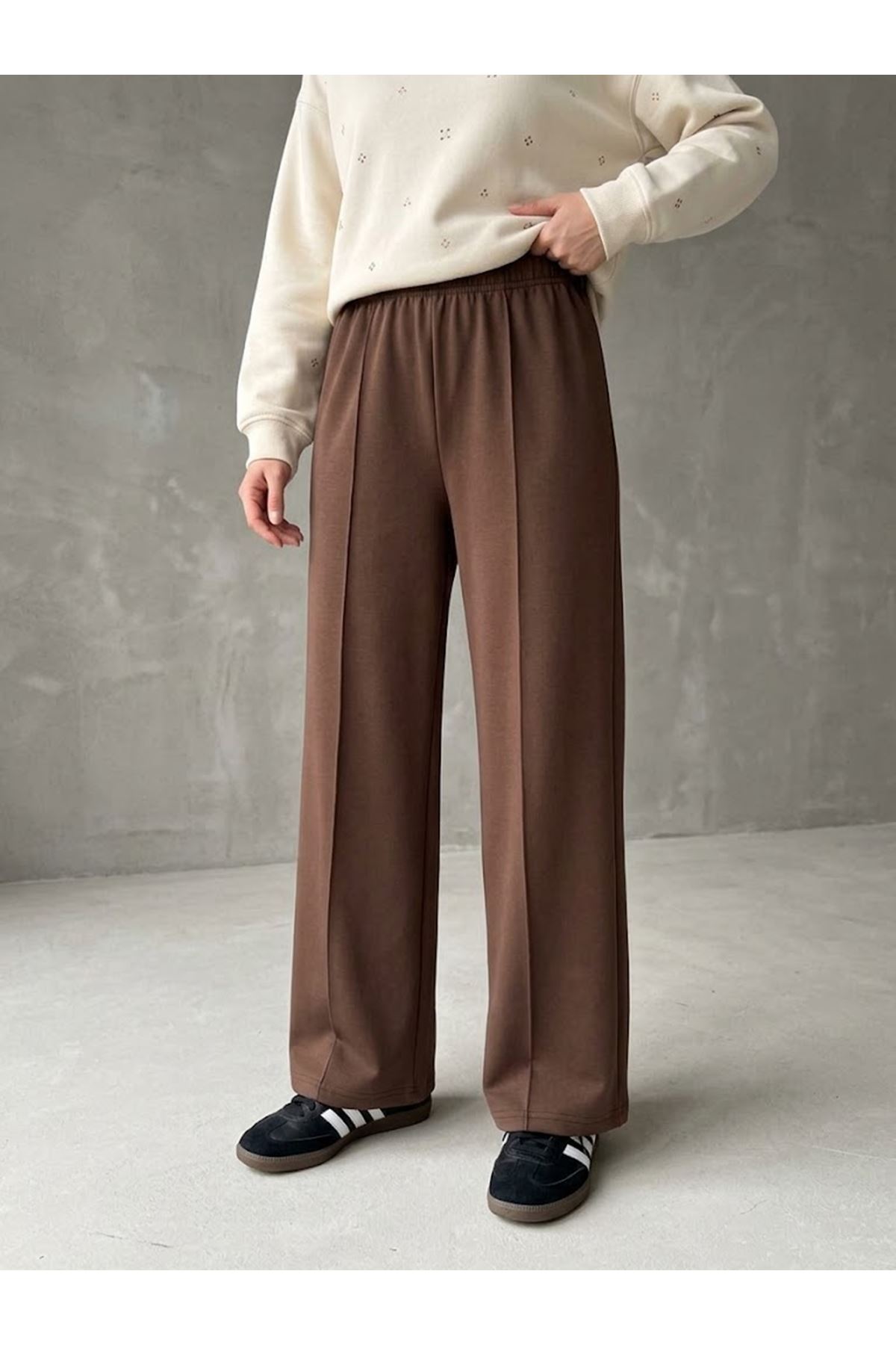 PNT01583-KHV Çımalı Oysh Pantolon-Kahve