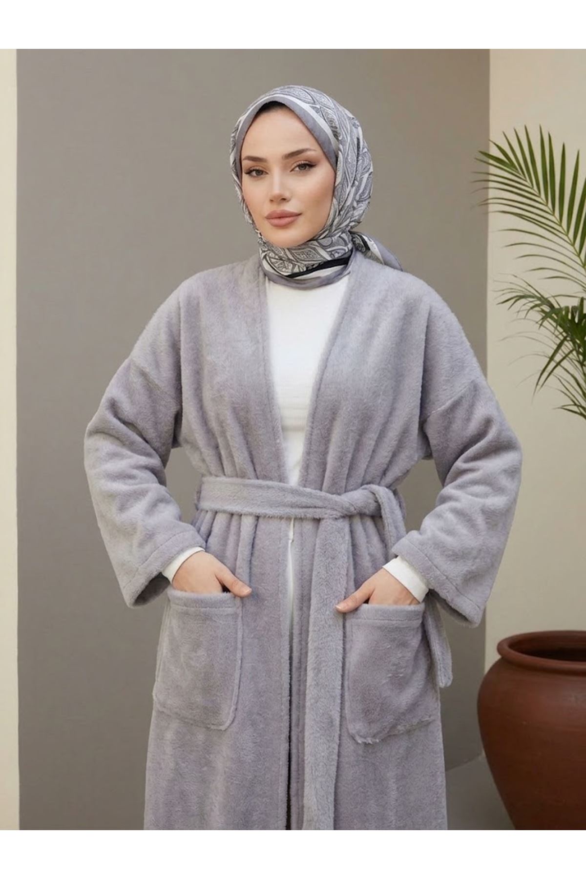 KBN00327-GRN Cep Detay Kemerli Golden Fox Kaban-Gri