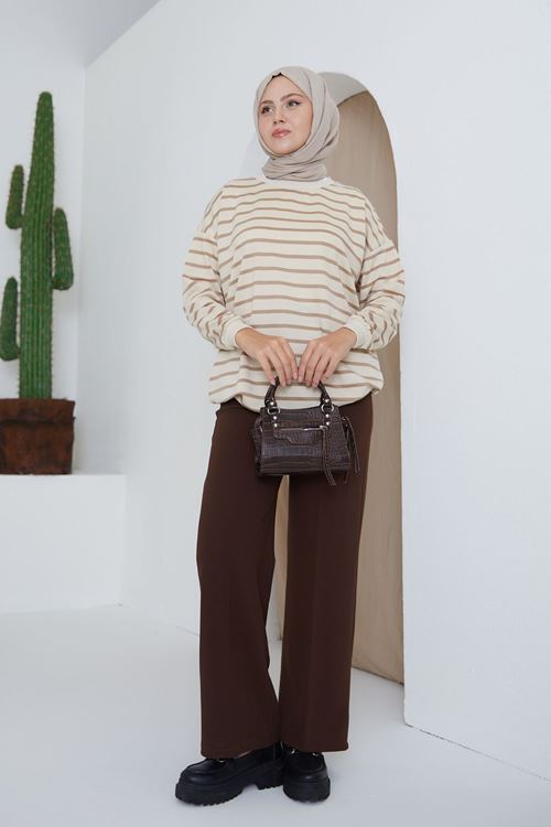 PNT01509-KHV Düğmeli Pantolon-Kahve