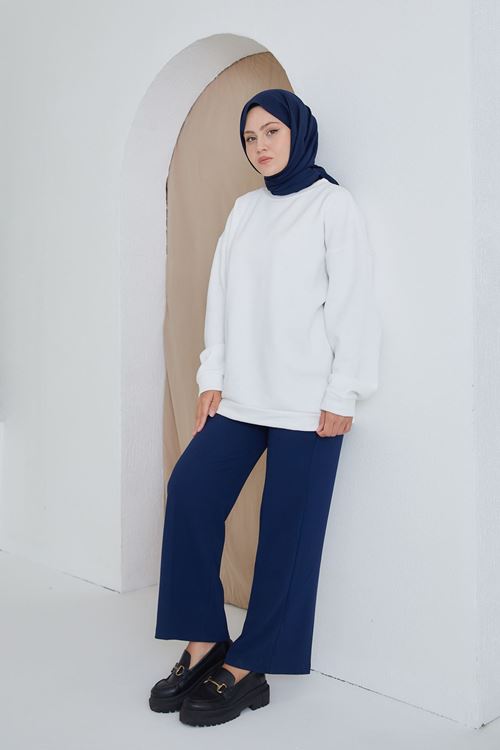 PNT01509-LCV Düğmeli Pantolon-Lacivert