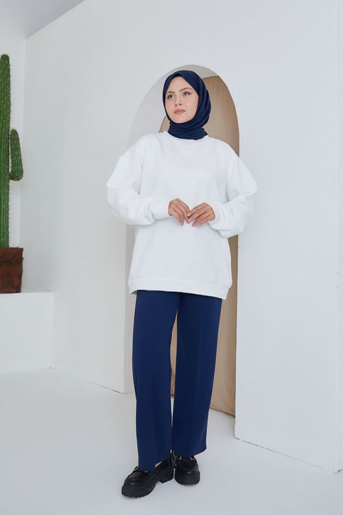 PNT01509-LCV Düğmeli Pantolon-Lacivert