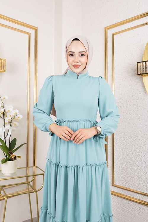 ELB04068-MNT Kat Kat Bible Elbise-Mint