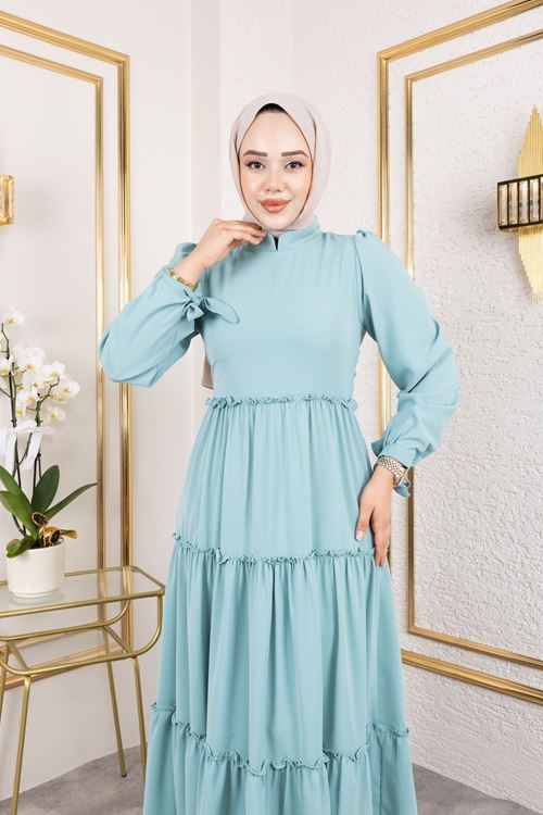 ELB04068-MNT Kat Kat Bible Elbise-Mint