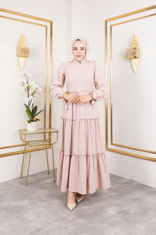 ELB04068-PDR Kat Kat Bible Elbise-Pudra