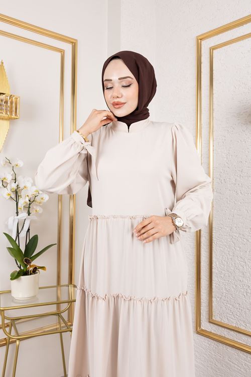 ELB04068-TAŞ Kat Kat Bible Elbise-Taş