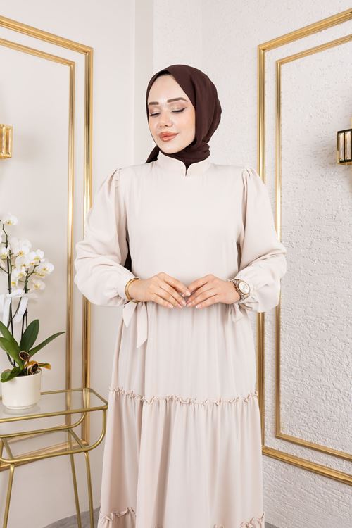 ELB04068-TAŞ Kat Kat Bible Elbise-Taş