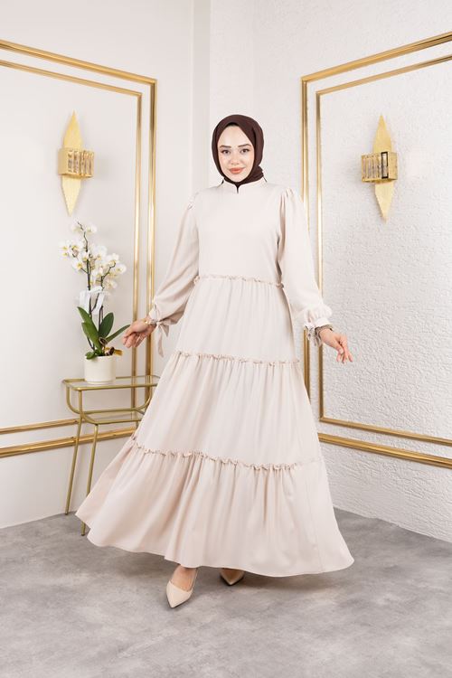 ELB04068-TAŞ Kat Kat Bible Elbise-Taş