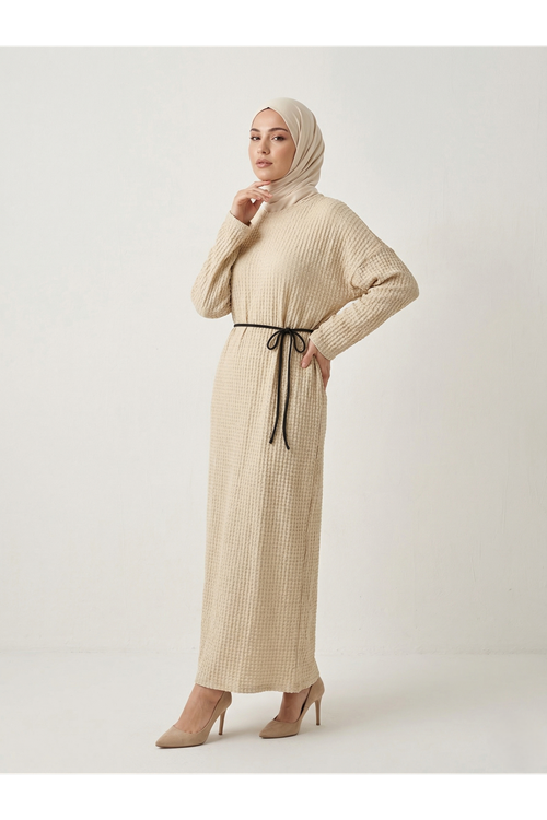 ELB04139-TAŞ Örme Elbise-Taş