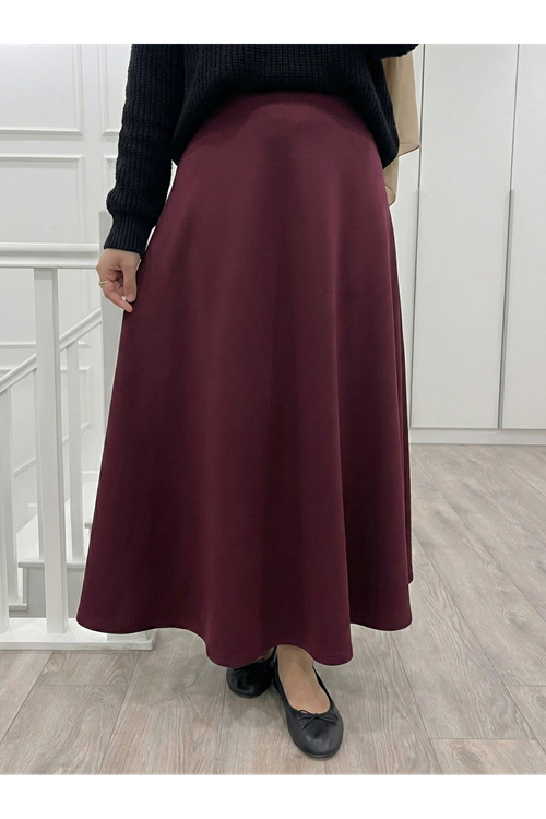 MOE03044-BRD Scuba Verev Etek-Bordo