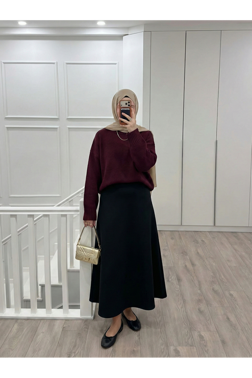 MOE03044-SYH Scuba Verev Etek-Siyah