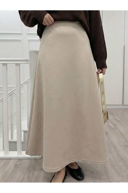 MOE03044-TAŞ Scuba Verev Etek-Taş