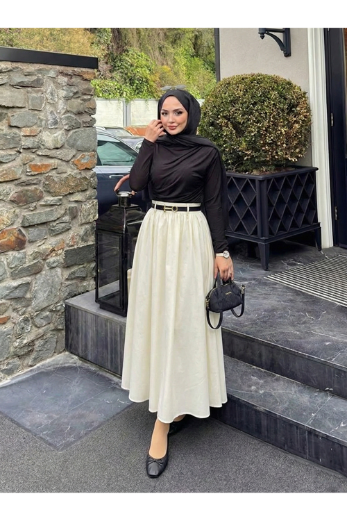 MOE03051-EKR Kemer Detay Terikoton Etek-Ekru