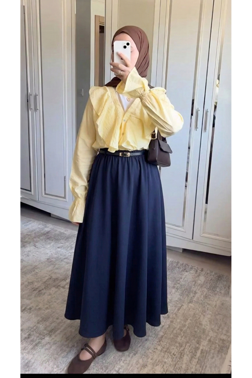 MOE03056-LCV Kemer Detay Soft Etek-Lacivert