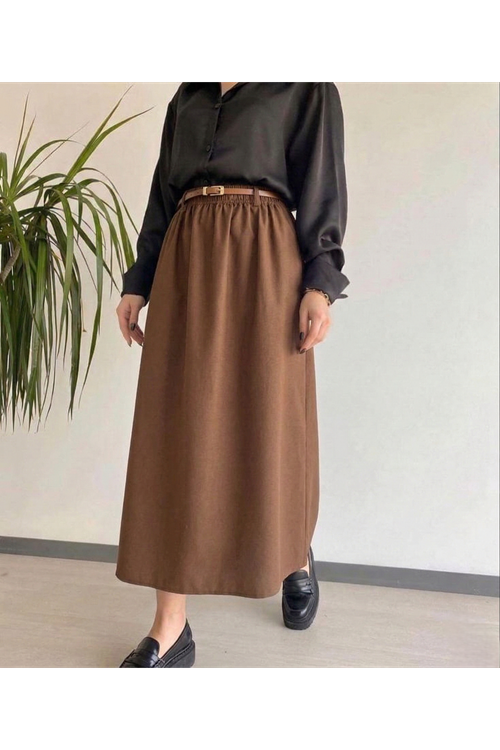 MOE03057-KHV Kemer Detay Terikoton Etek-Kahve