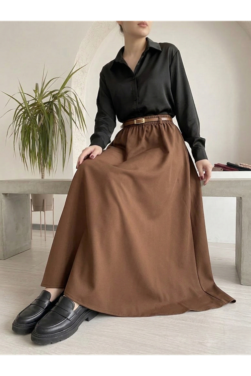 MOE03057-KHV Kemer Detay Terikoton Etek-Kahve