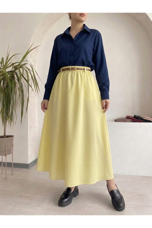 MOE03057-SRI Kemer Detay Terikoton Etek-Sarı