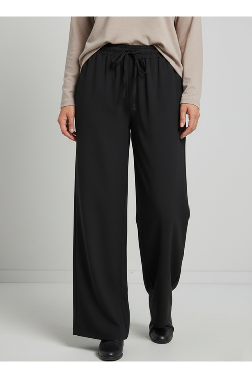PNT01541-SYH Cepli İp Detay Pantolon-Siyah