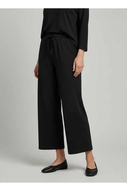 PNT01542-SYH Cepli İp Detay Pantolon-Siyah