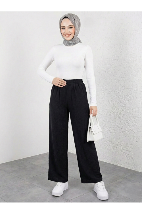 PNT01544-SYH Çilek Pantolon-Siyah