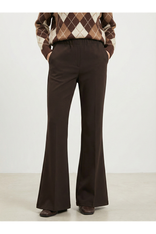 PNT01549-KHV İspanyol Paça Atlas  Pantolon-Kahve
