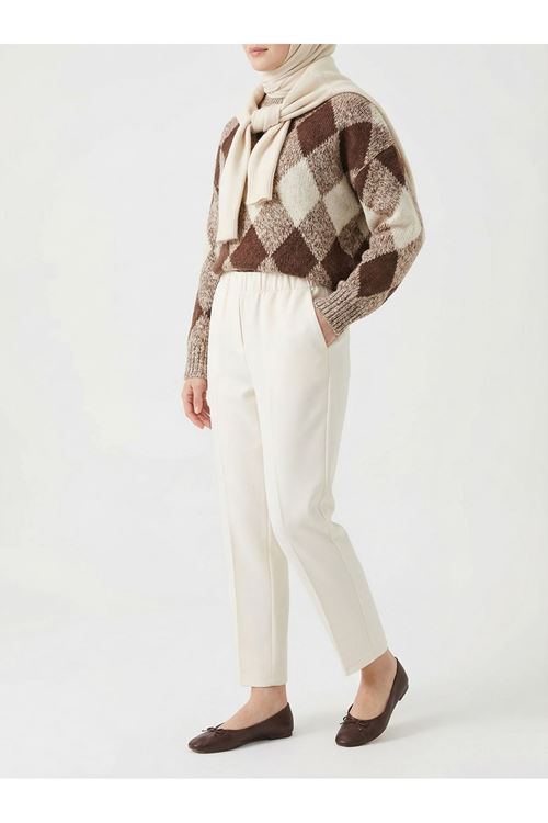 PNT01551-KRM Dar Paça Atlas Pantolon-Krem