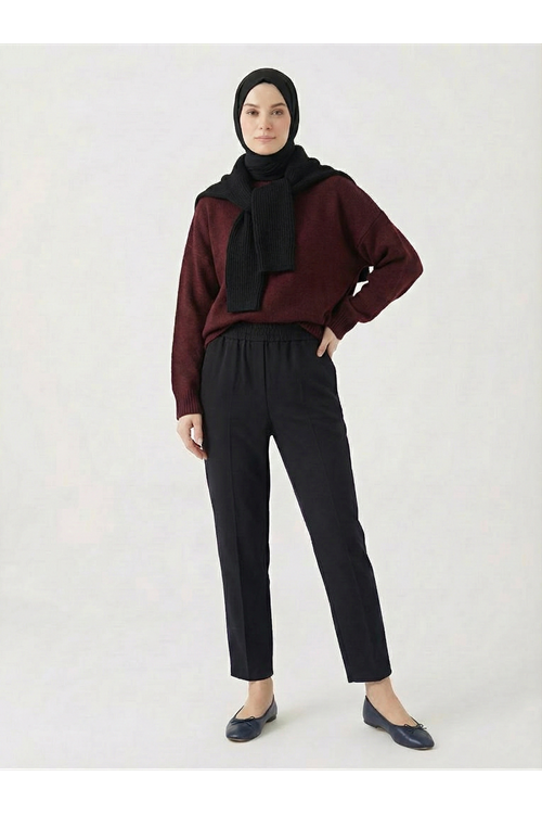 PNT01551-SYH Dar Paça Atlas Pantolon-Siyah