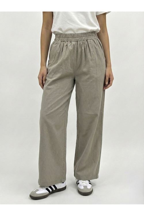 PNT01562-VİZ Cep Detay Pantolon-Vizon