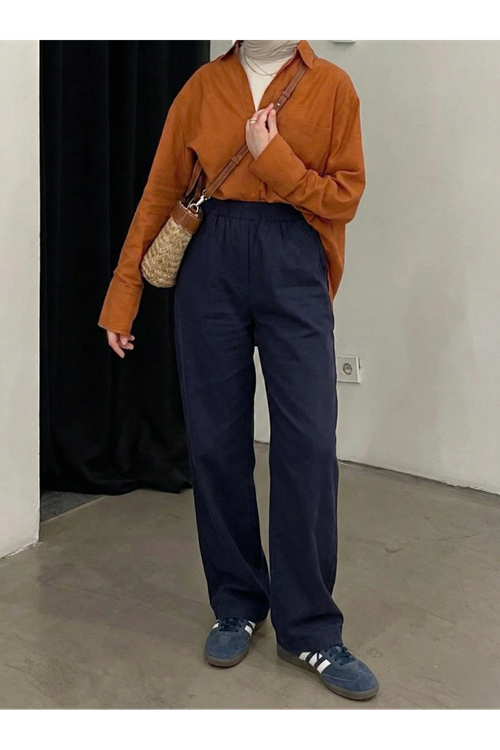 PNT01564-LCV Cep Detay Pantolon-Lacivert