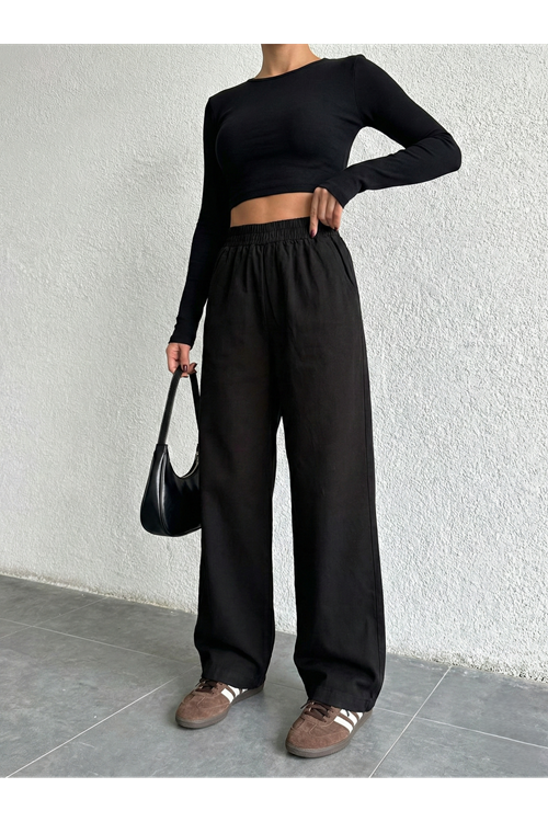 PNT01564-SYH Cep Detay Pantolon-Siyah