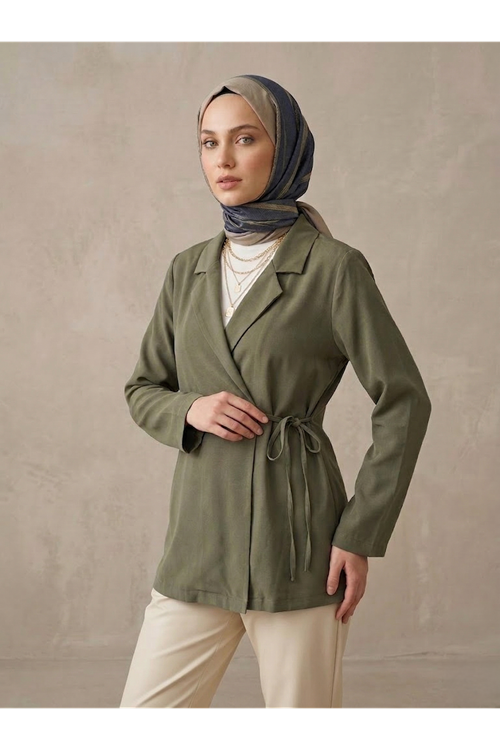 CKT01790-HKİ Yandan Bağlamalı Ceket-Haki