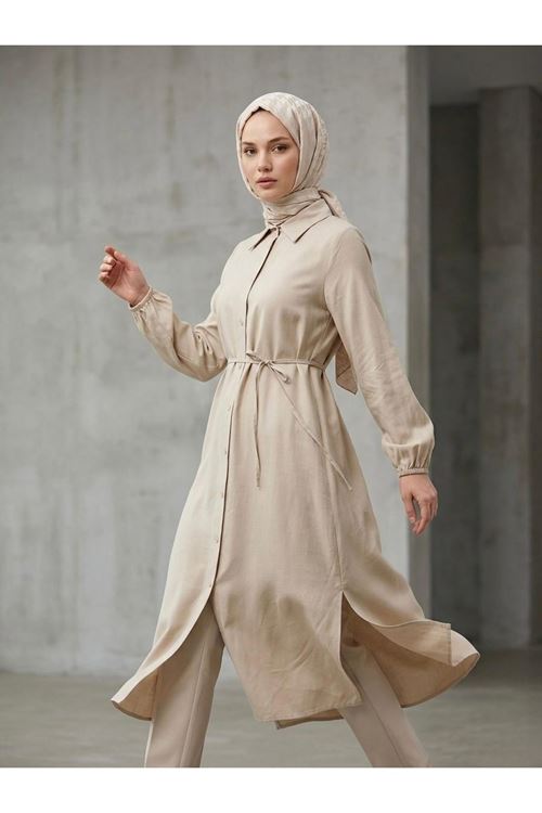 TUN05961-TAŞ Uzun Tensel Tunik-Taş