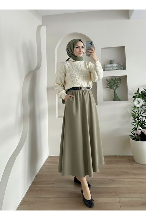 MOE03050-P83 Kemer Detay  Etek-Açık Haki