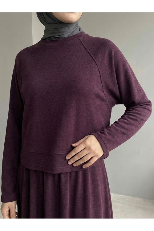 EİT00105-BRD Pike Etekli Takım-Bordo