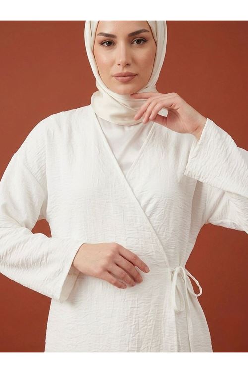 PİT00478-EKR Yan Bağlamalı Çilek Takım-Ekru