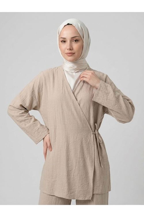 PİT00478-VİZ Yan Bağlamalı Çilek Takım-Vizon