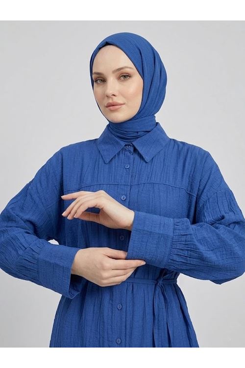 PİT00517-İND Roba Detay Pantolonlu Çilek Takım-İndigo